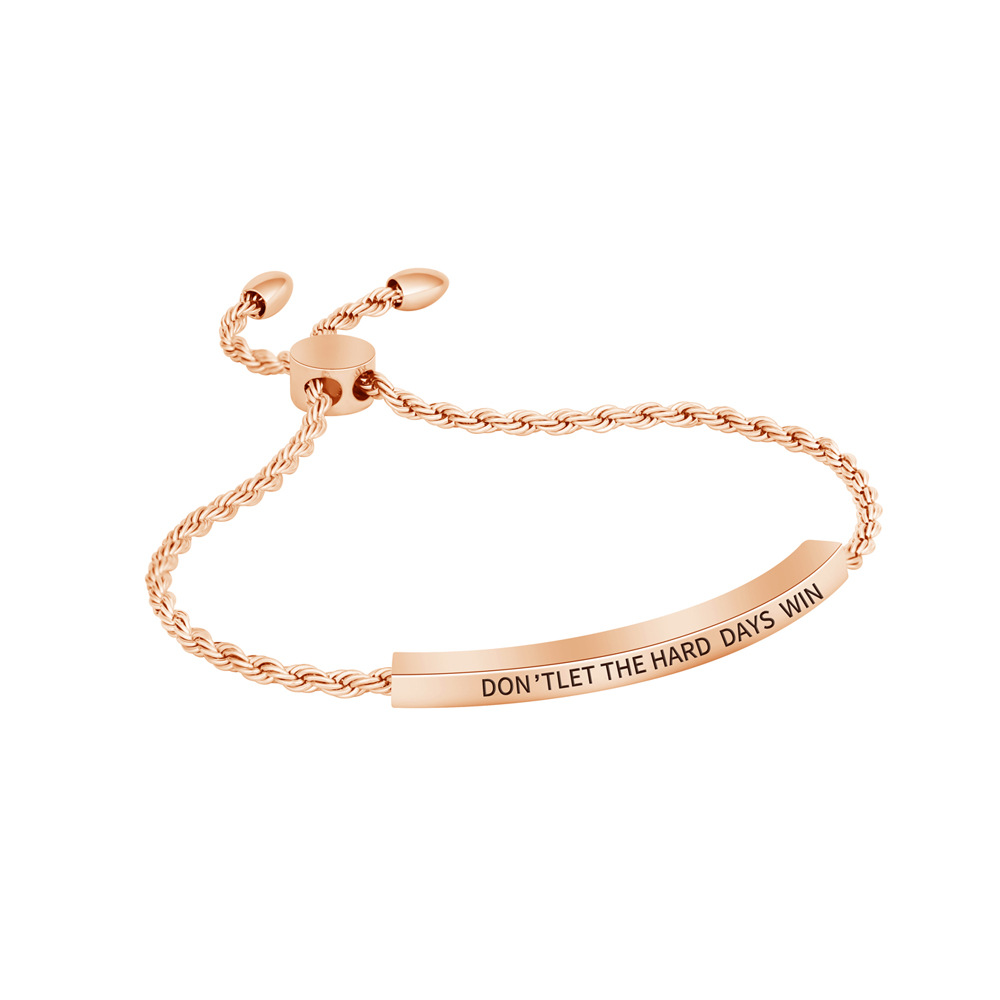 Veyena Luna Personalized Bar Bracelet - Rose Gold