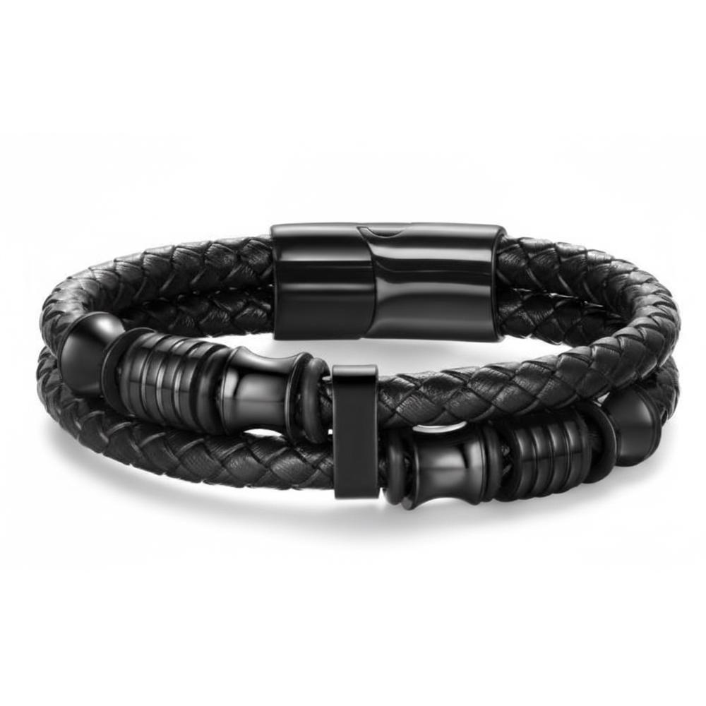 VEYENA Modern Braided Leather Bracelet