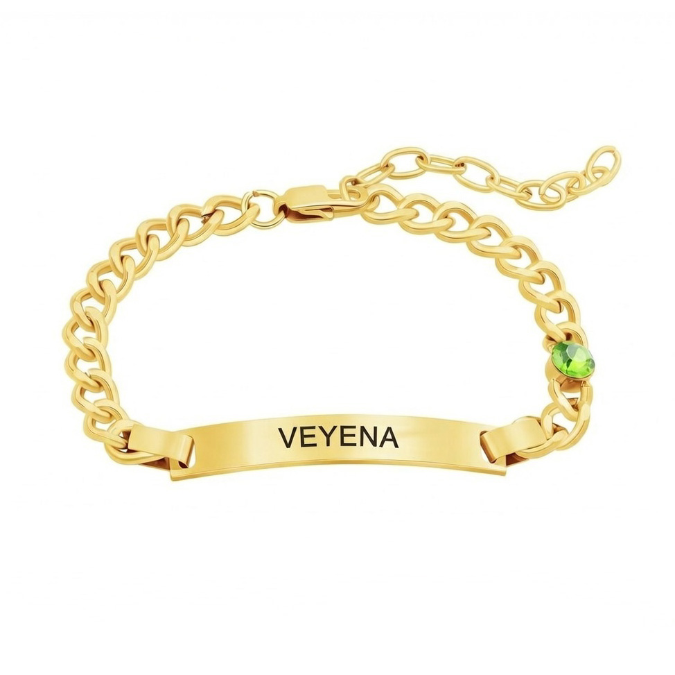 VEYENA Classic Engravable Chain Bracelet for Men