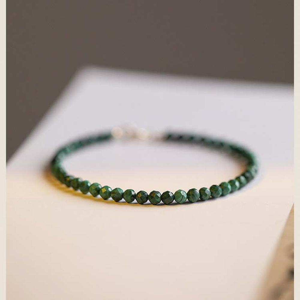 VEYENA 3mm Malachite Beaded Bracelet with Round or Faceted Finish - Image 4