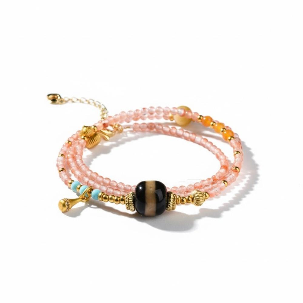 VEYENA Natural Gemstone Wrap Bracelet