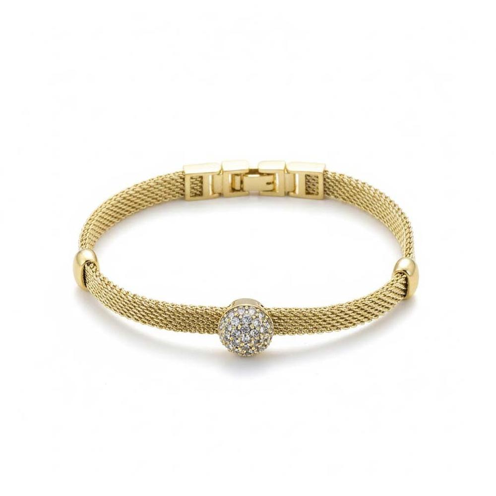 VEYENA Pavé Sphere Mesh Bracelet