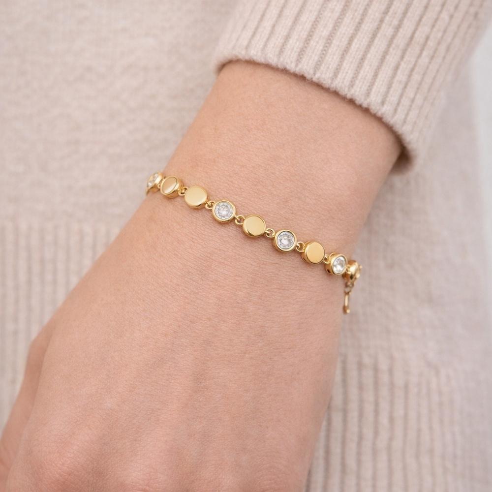 VEYENA Round Bezel Zircon Bracelet - Image 2