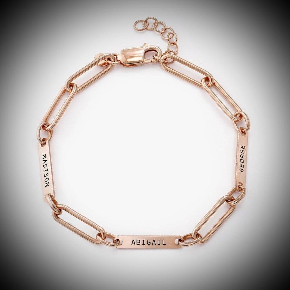 VEYENA Personalized Minimal Link Name Bracelet - Image 2