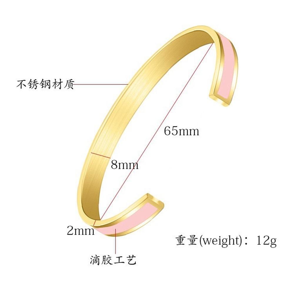 VEYENA Personalized Color Inlay Engraved Cuff Bracelet - Details