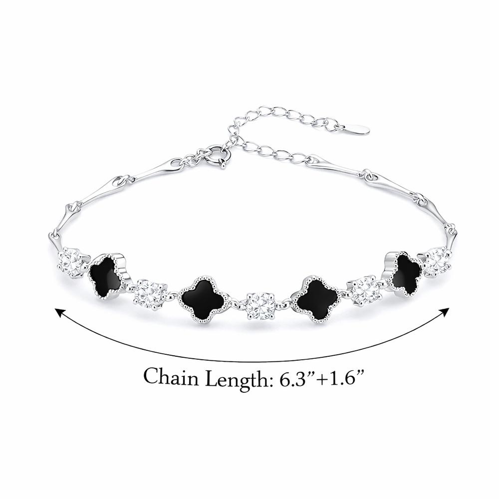 VEYENA Clover Crystal Chain Bracelet - Image 5