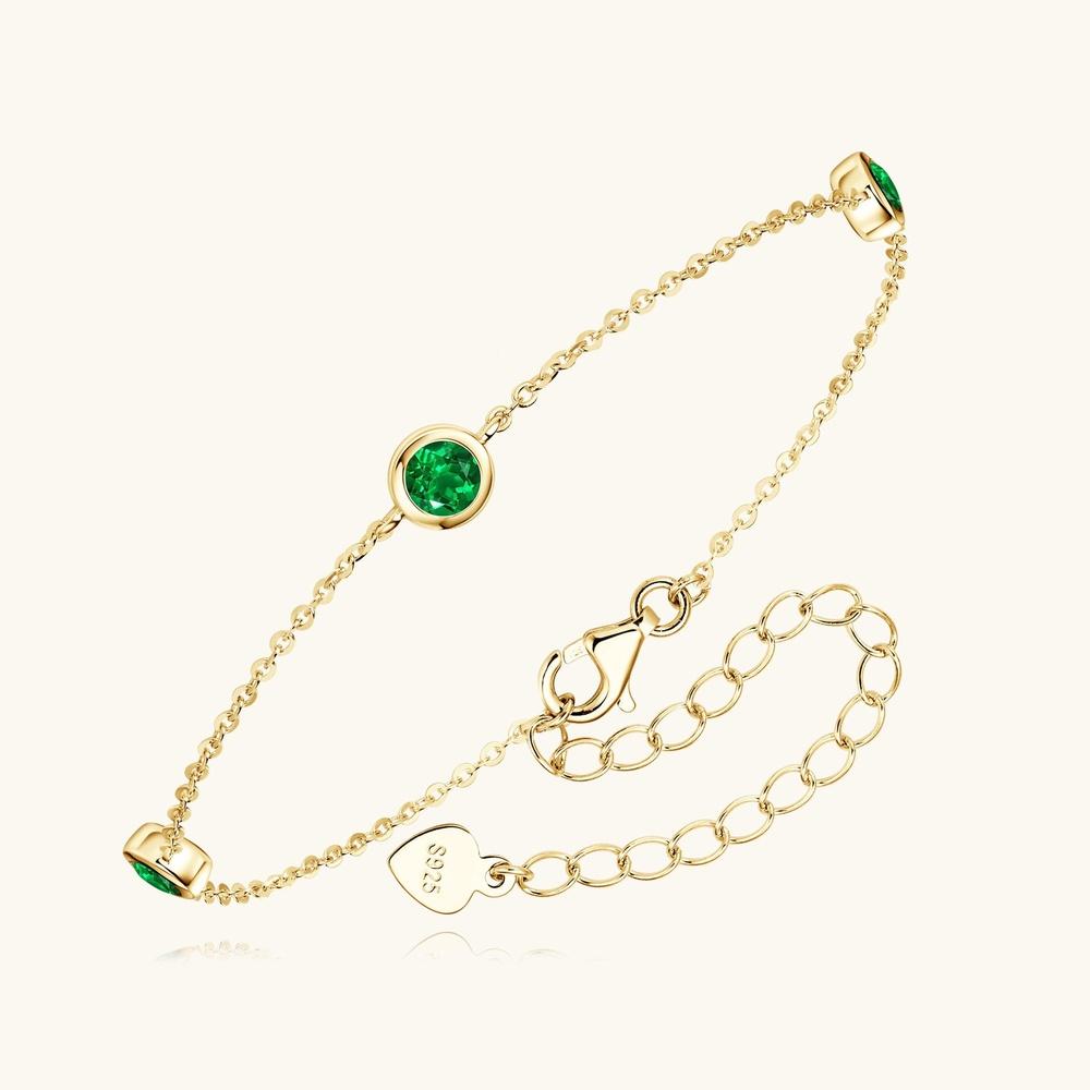 VEYENA Bezel Set Stone Chain Bracelet - Image 3