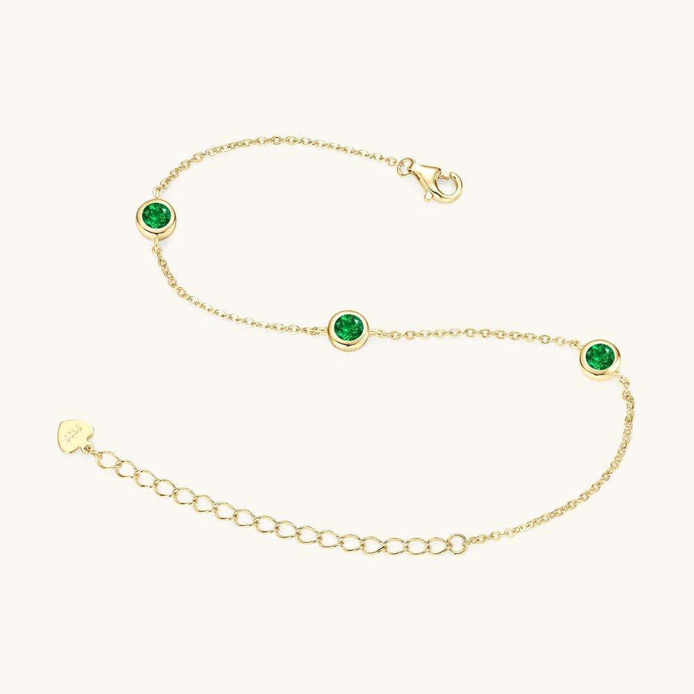 VEYENA Bezel Set Stone Chain Bracelet - Image 5