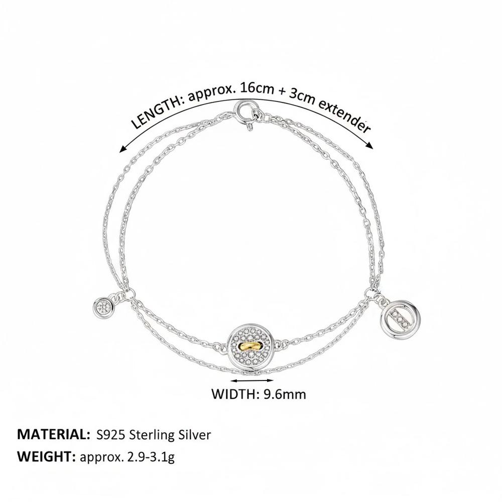 VEYENA S925 Double Chain Accent Bracelet - Image 5