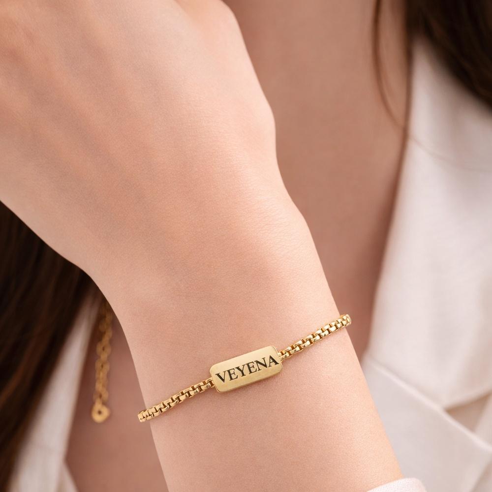VEYENA Personalized Multi-Tag Chain Bracelet - Image 2
