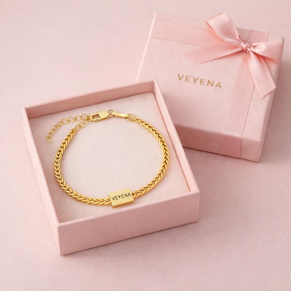 VEYENA Personalized Multi-Tag Wheat Chain Bracelet - Image 5