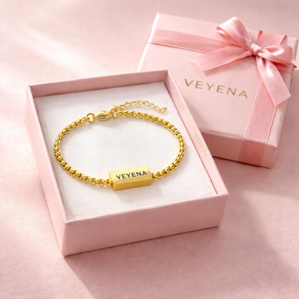 VEYENA Personalized Multi-Tag Box Chain Bracelet - Image 5