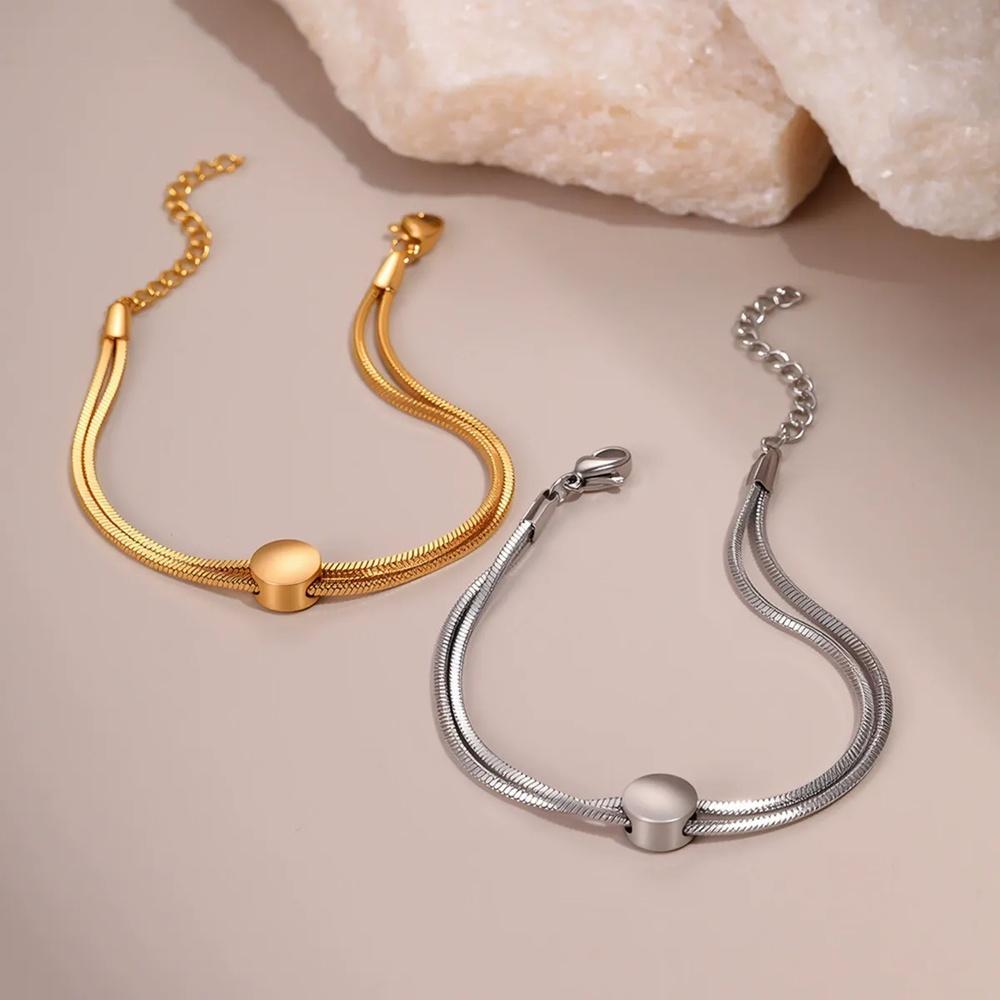 VEYENA Snake Chain Bead Bracelet - Image 3