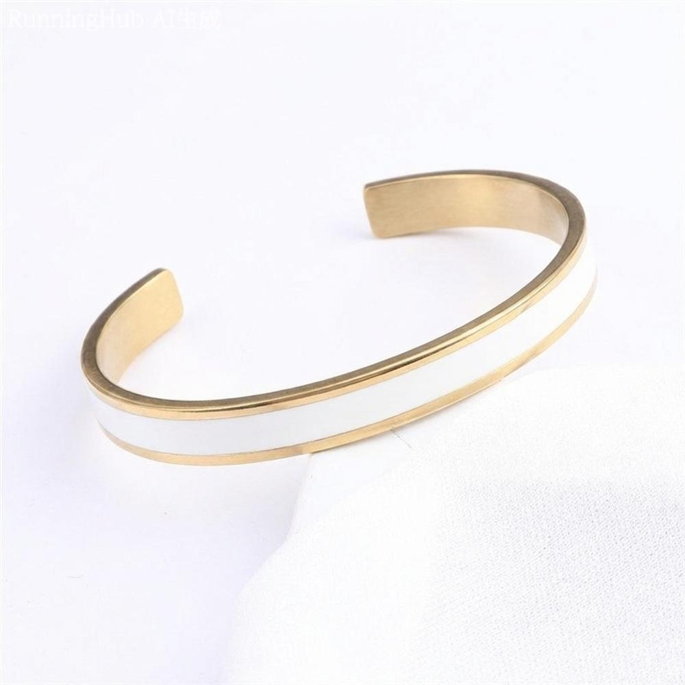 VEYENA Personalized Color Inlay Engraved Cuff Bracelet - Details