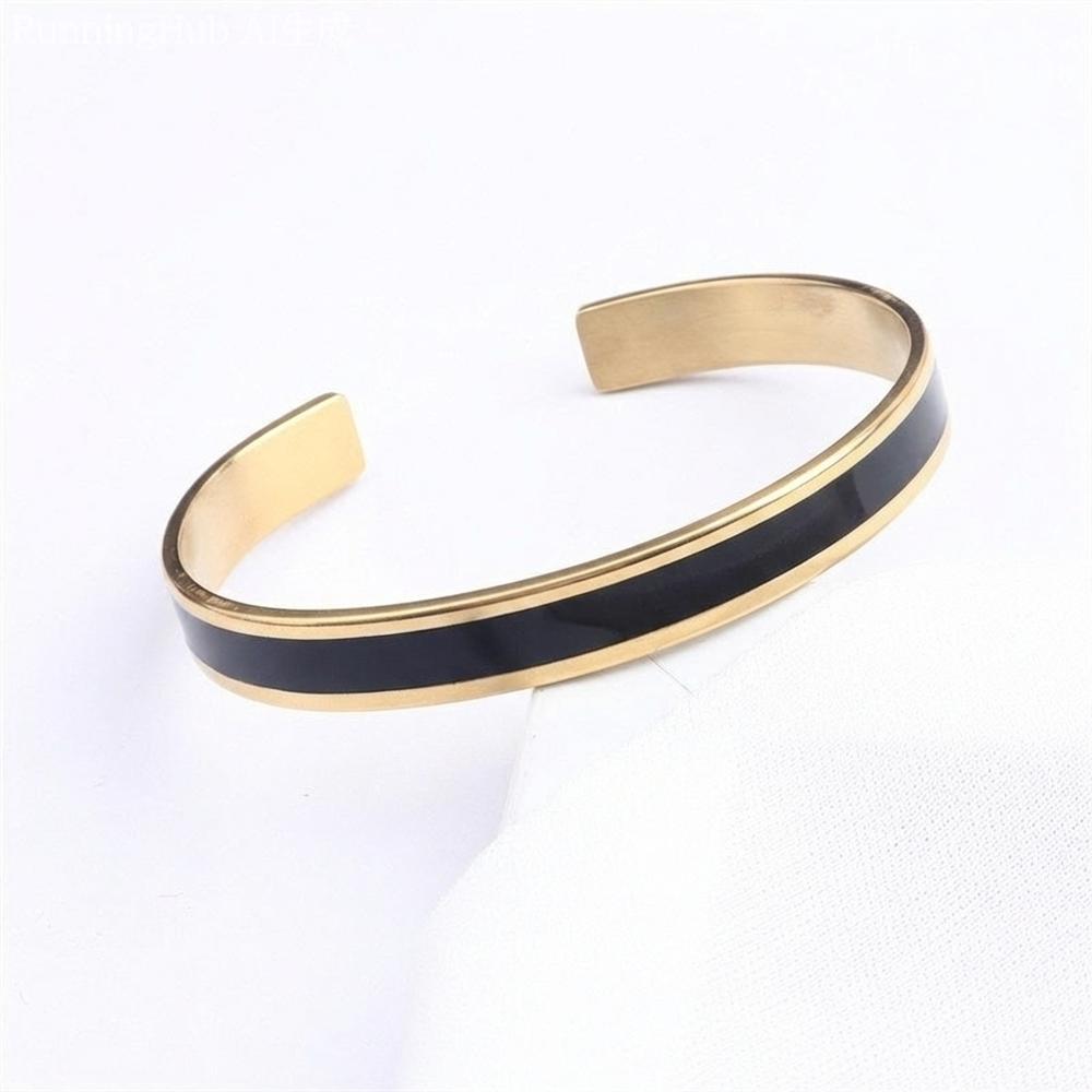 VEYENA Personalized Color Inlay Engraved Cuff Bracelet - Details