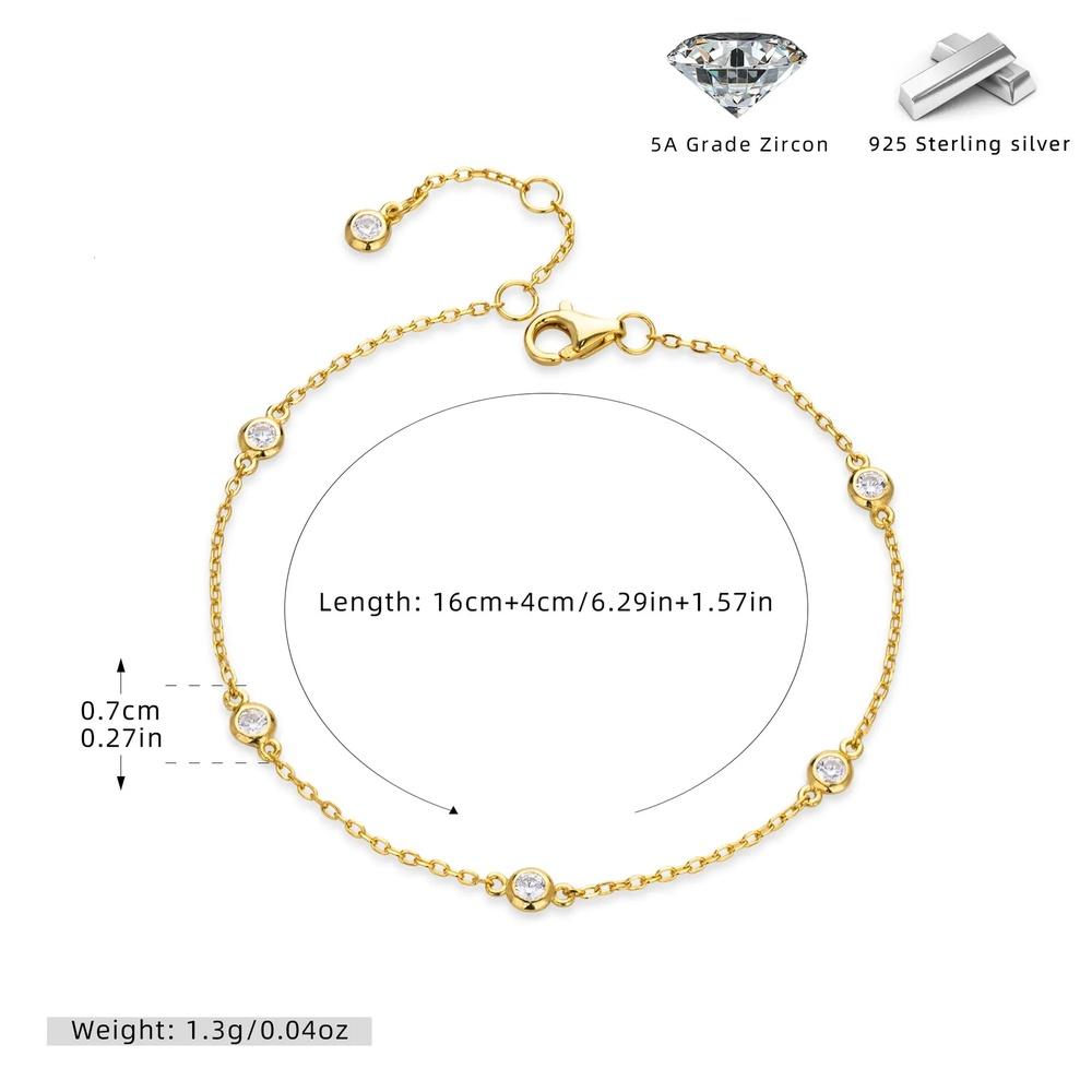 VEYENA Minimal Bezel CZ Chain Bracelet - Image 5