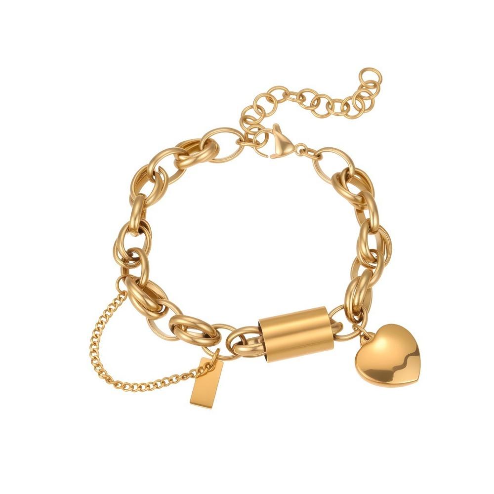 VEYENA Heart Lock Chain Bracelet