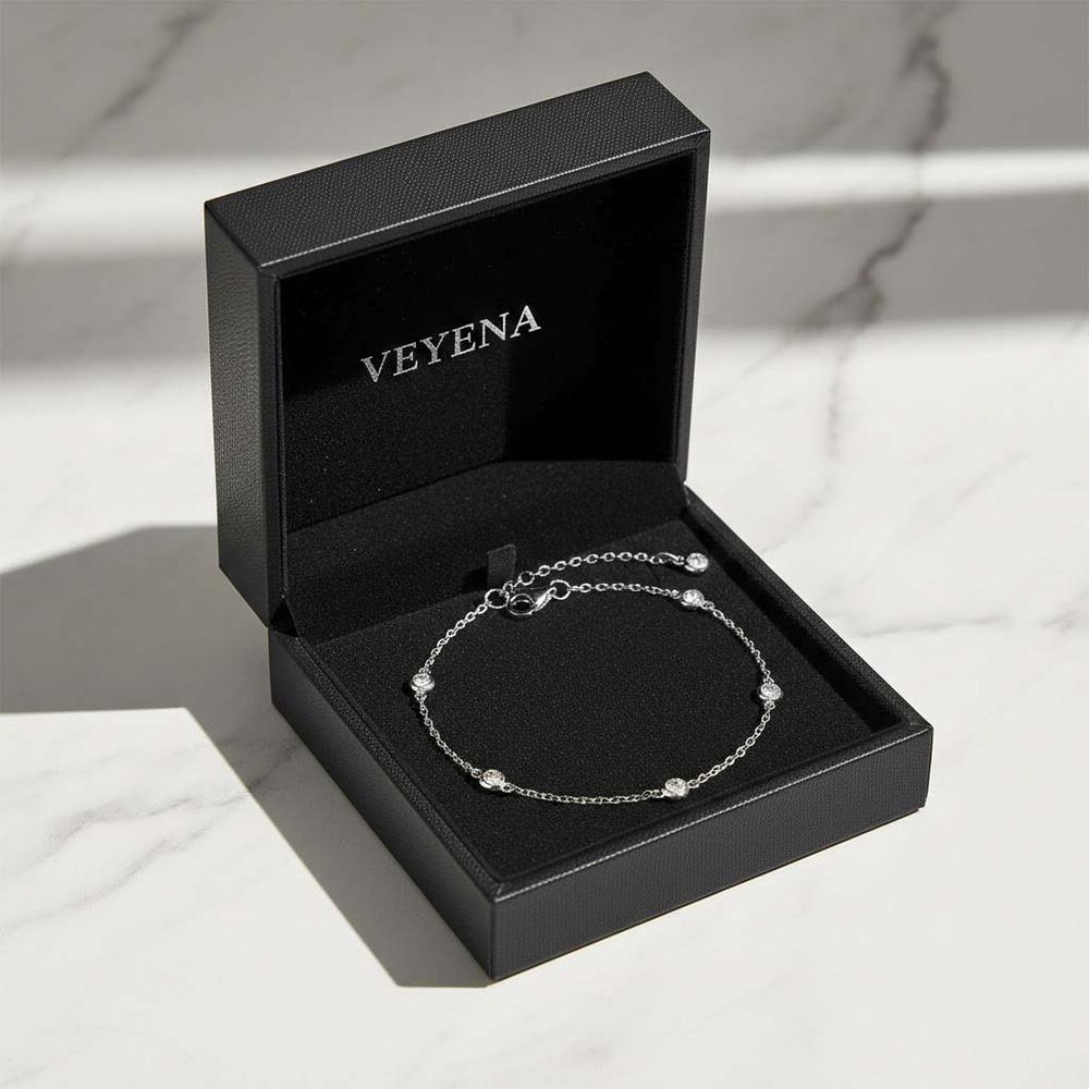 VEYENA Minimal Bezel CZ Chain Bracelet - Image 6