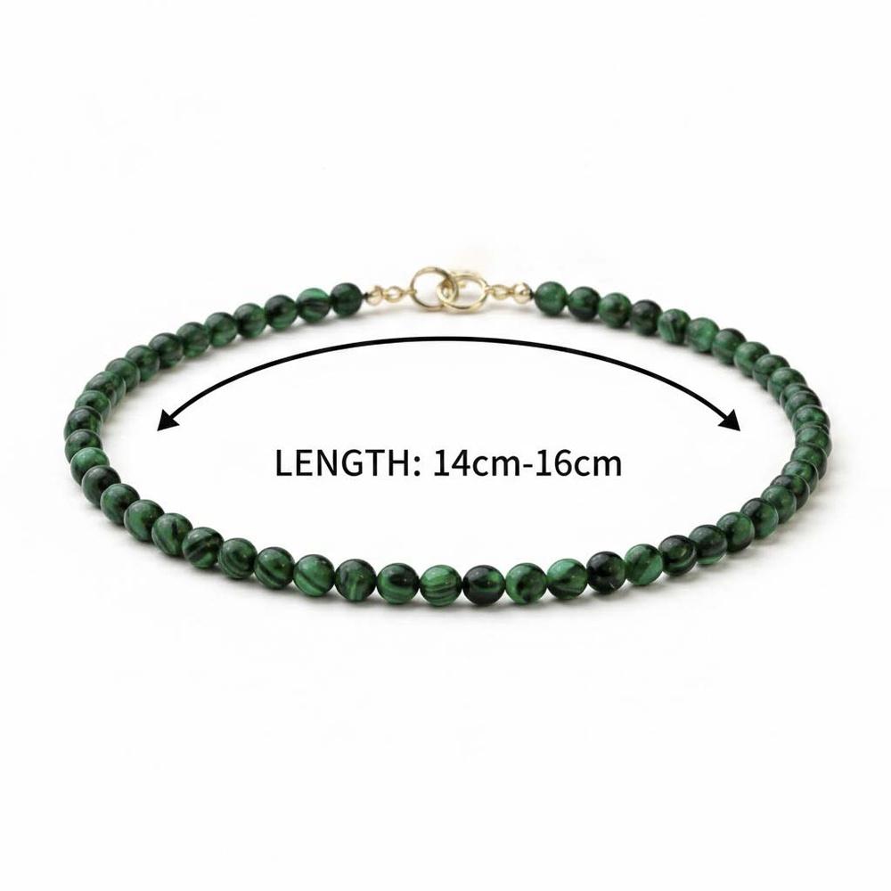 VEYENA 3mm Malachite Beaded Bracelet with Round or Faceted Finish - Image 5