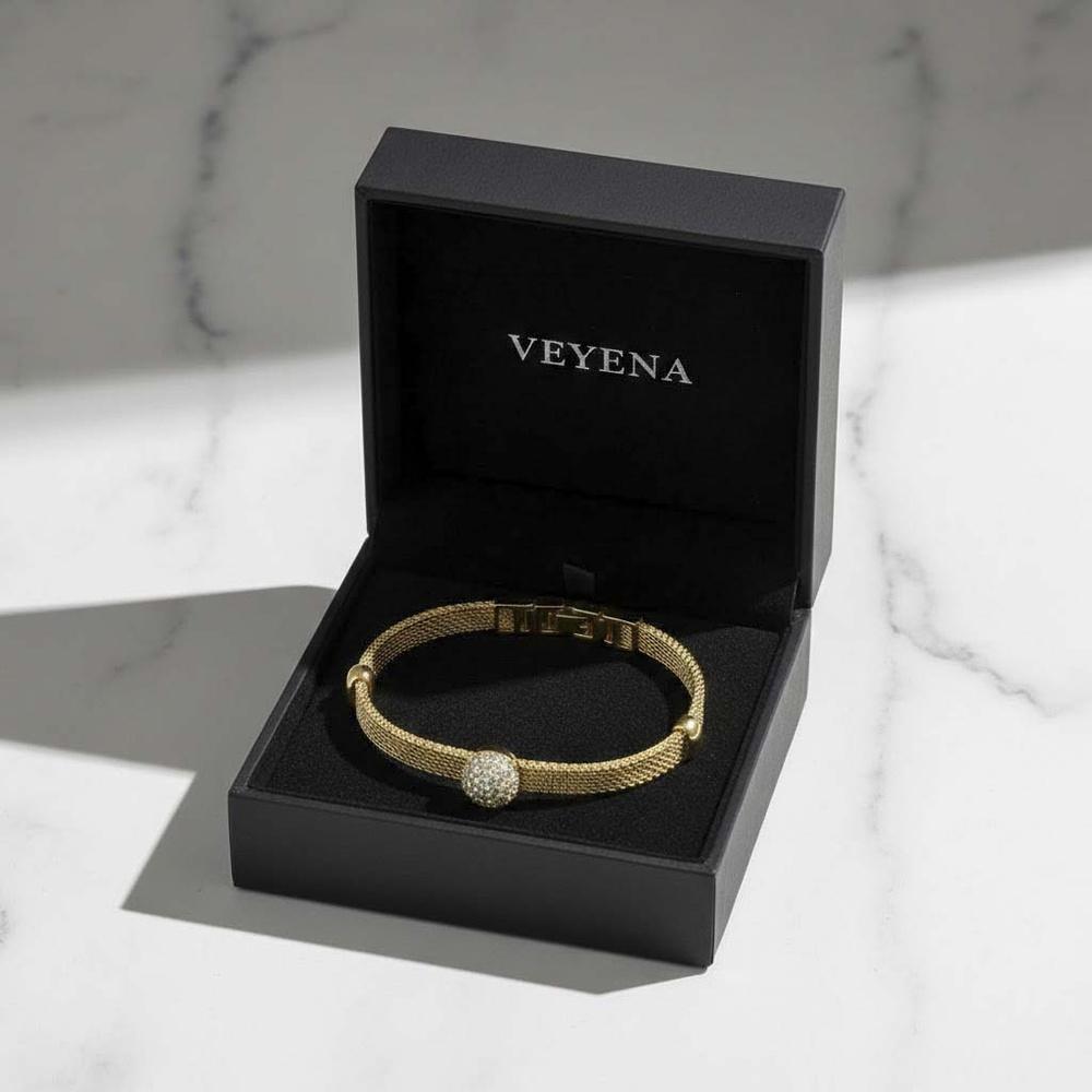 VEYENA Pavé Sphere Mesh Bracelet - Image 4