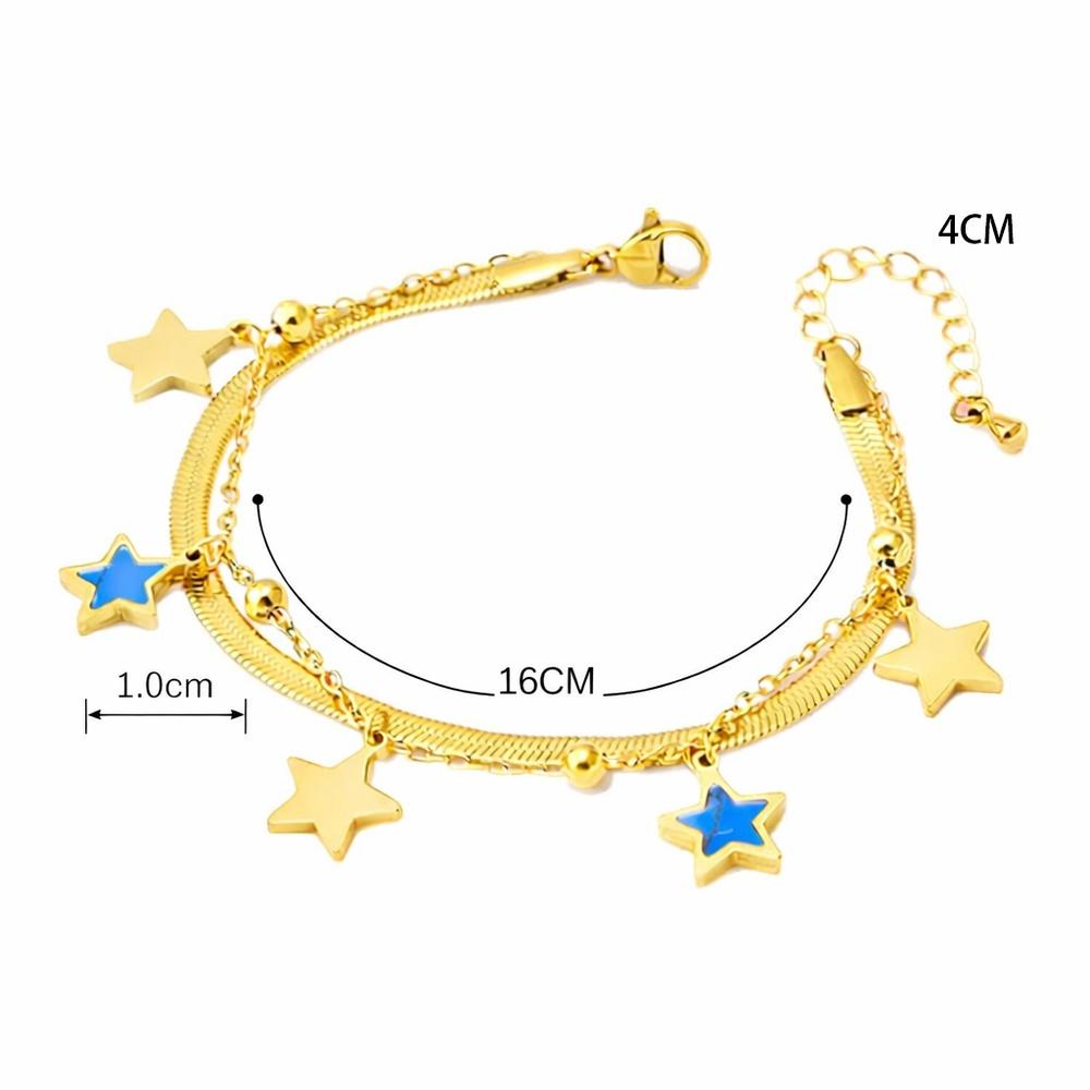 VEYENA Gold Star Charm Chain Bracelet - Image 5