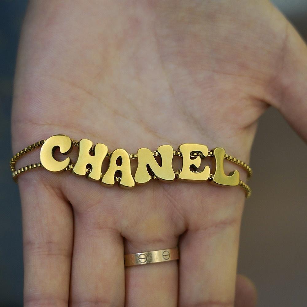 VEYENA Custom Letter Slider Bracelet in Gold or Silver - Image 4