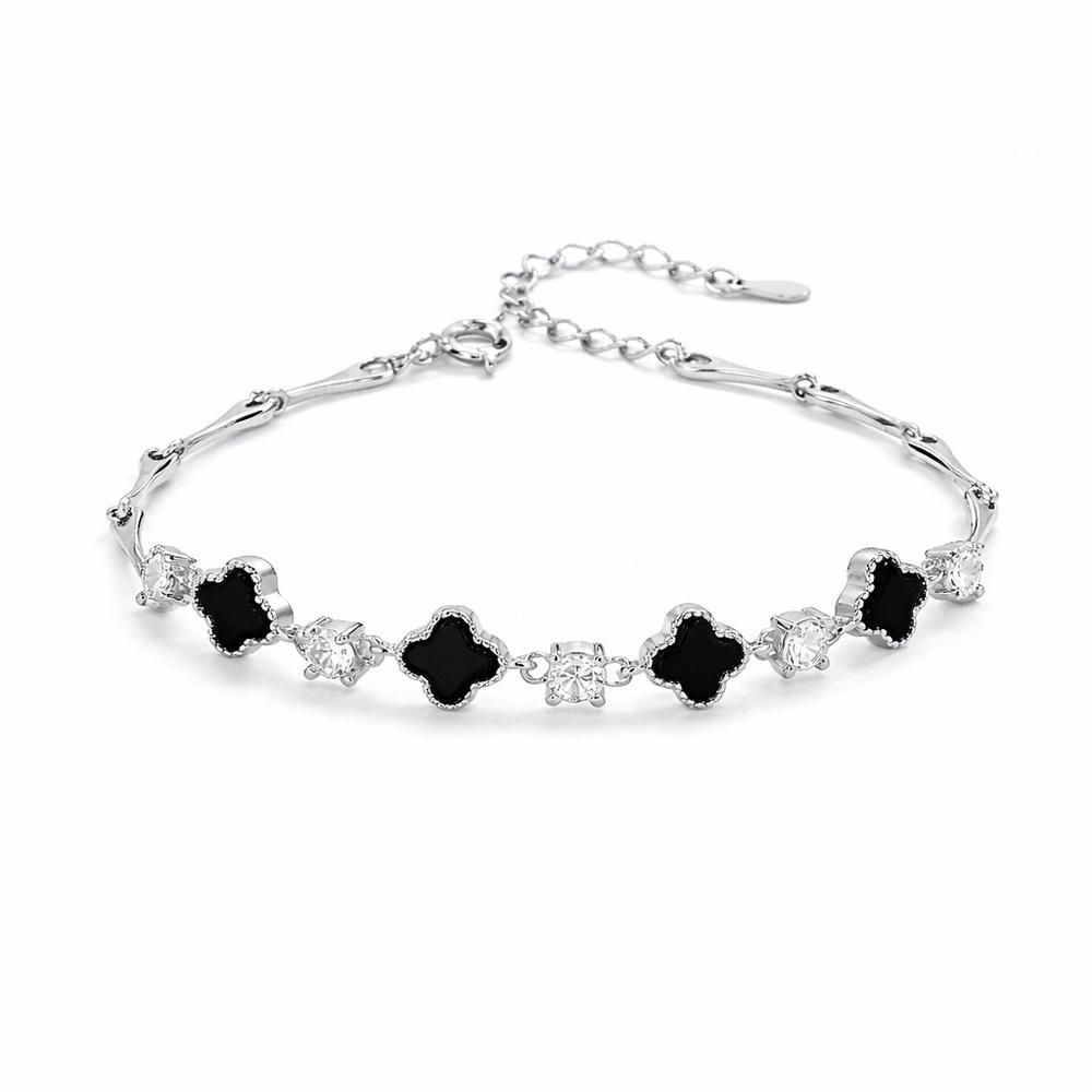 VEYENA Clover Crystal Chain Bracelet