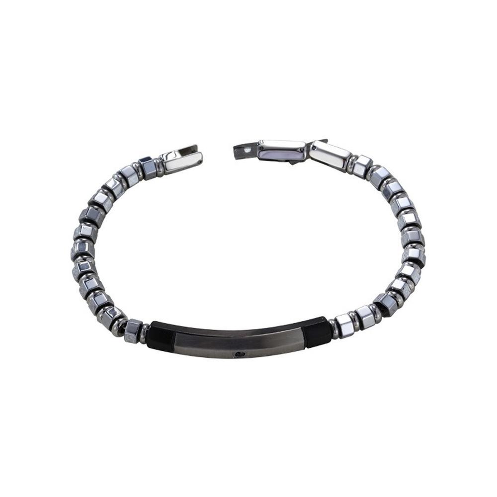 VEYENA Titanium Steel Beaded Bracelet - Smooth