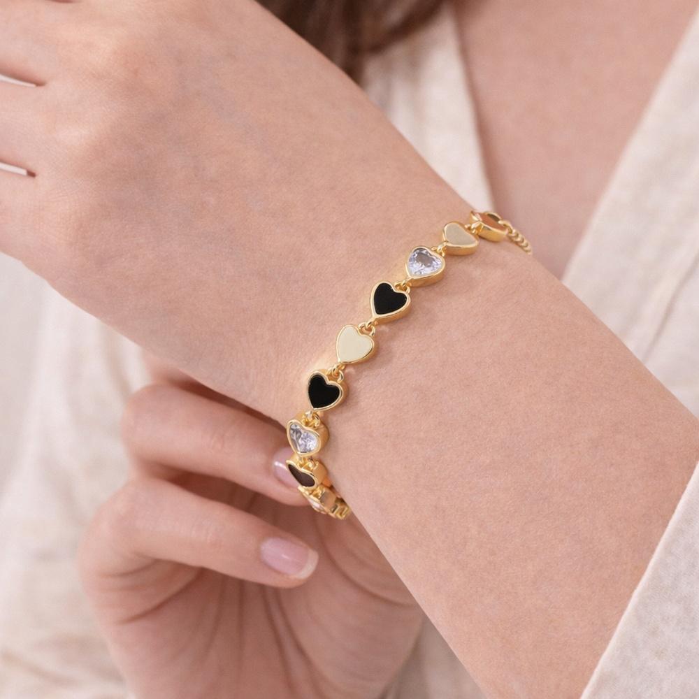 VEYENA Heart Zircon Chain Bracelet - Image 2