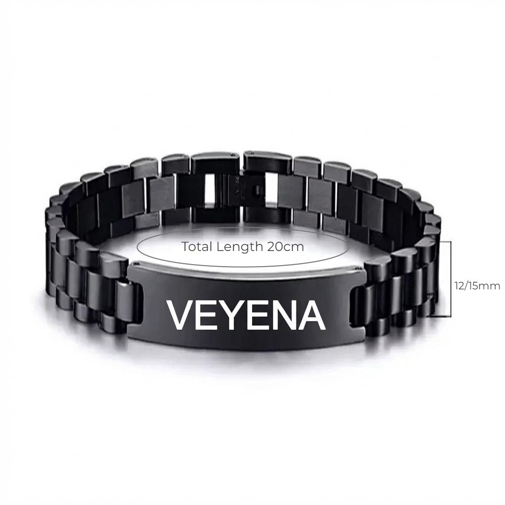 VEYENA Personalized ID Link Bracelet for Men - Details