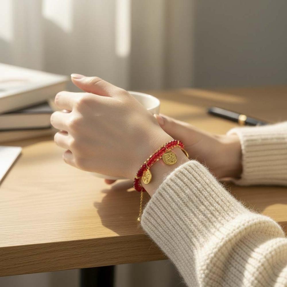 VEYENA Coin Charm Bead Bracelet - Image 5