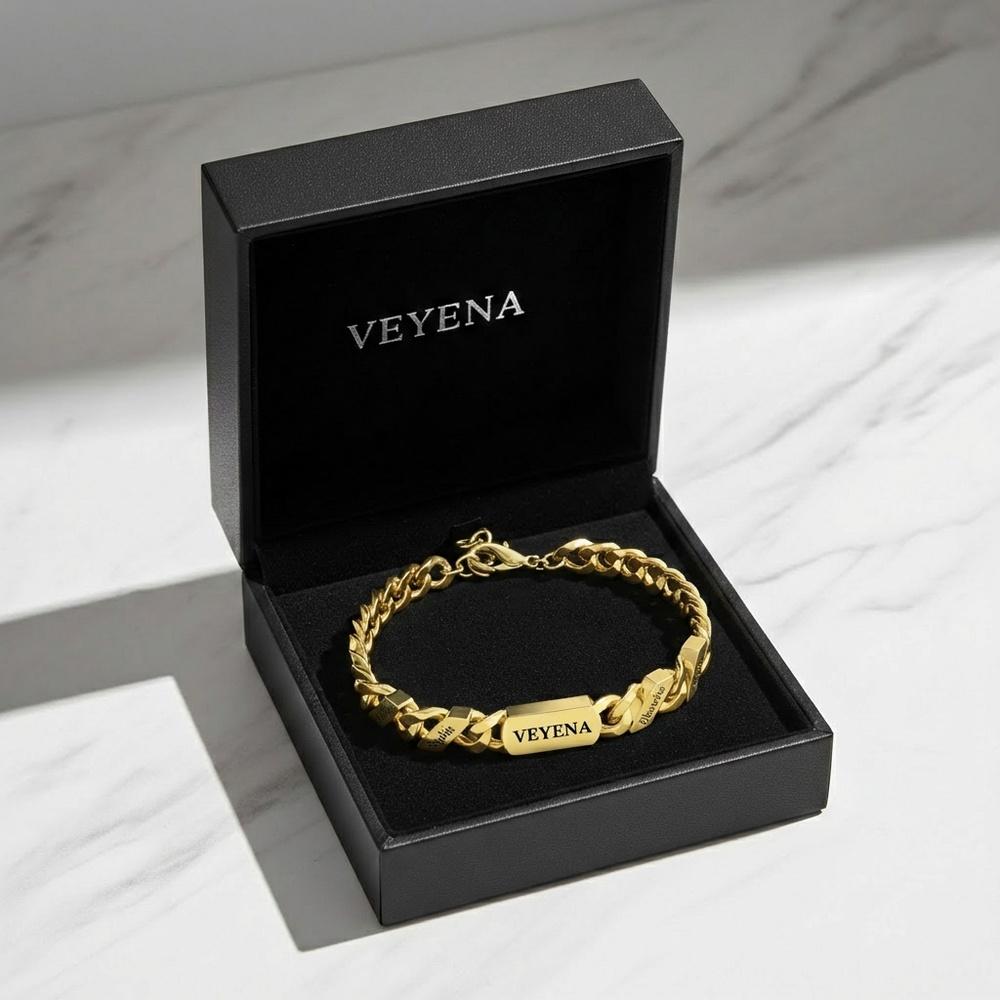 VEYENA Personalized Engraved Chain Bracelet - Image 7