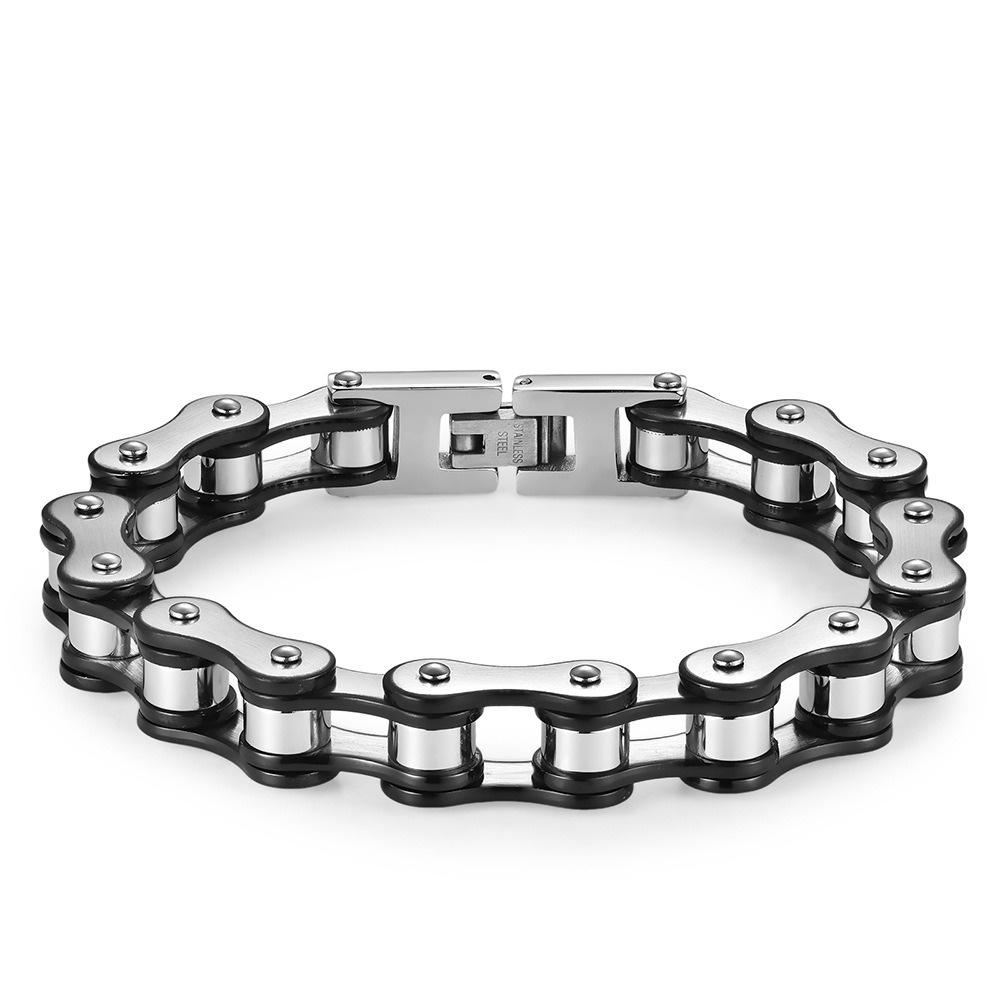 VEYENA Minimal Biker Chain Bracelet - Black
