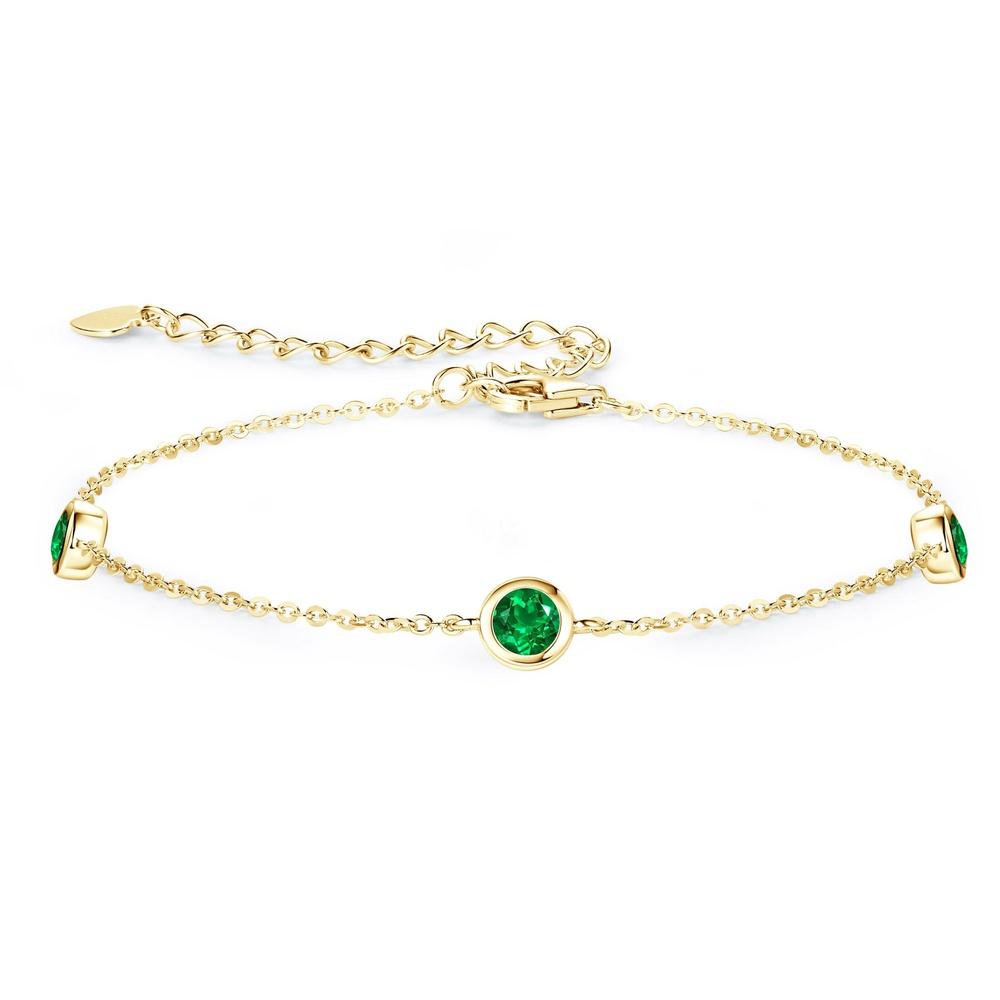 VEYENA Bezel Set Stone Chain Bracelet