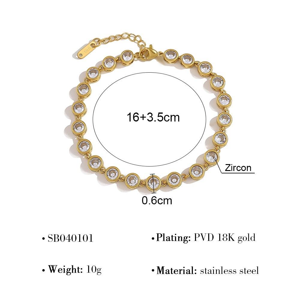 VEYENA Round Bezel Zircon Bracelet - Image 3