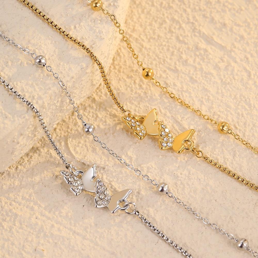 VEYENA Butterfly Charm Double Chain Bracelet - Image 5