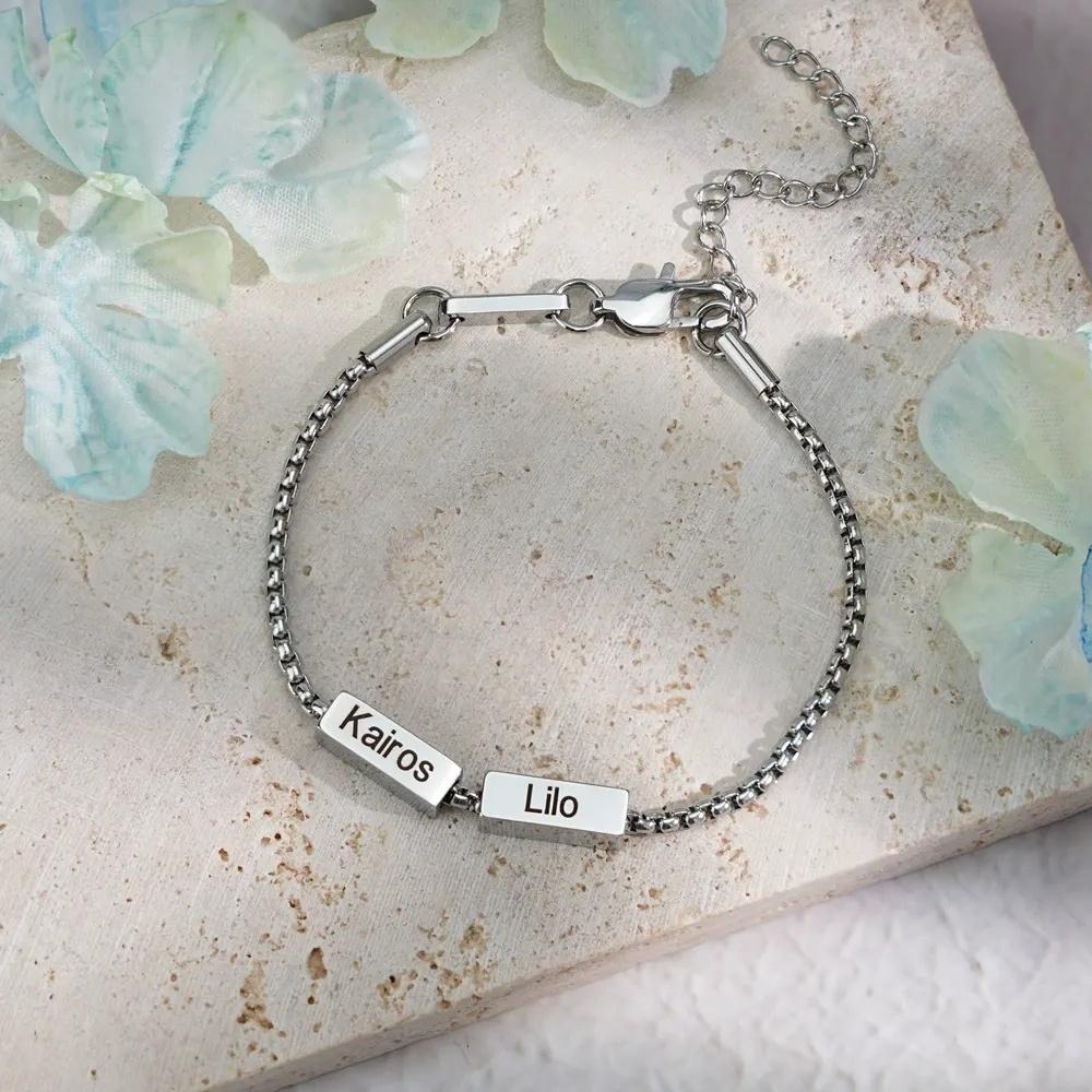 VEYENA Personalized Multi-Tag Chain Bracelet - Image 3