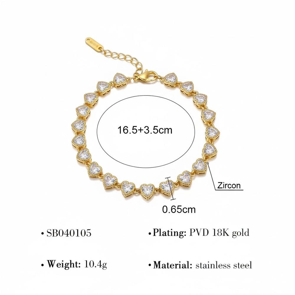 VEYENA Heart Bezel Zircon Bracelet - Image 3
