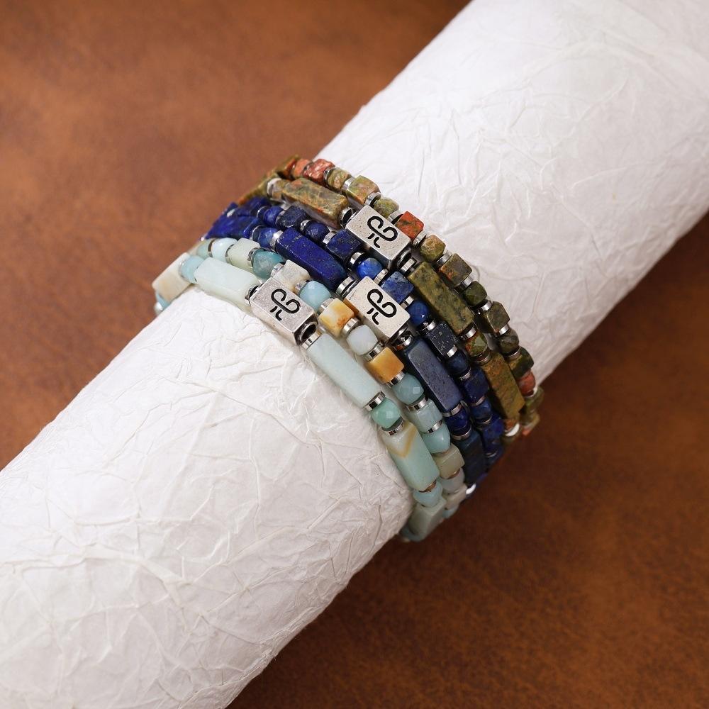 VEYENA Geometric Natural Stone Beaded Bracelet - Image 4