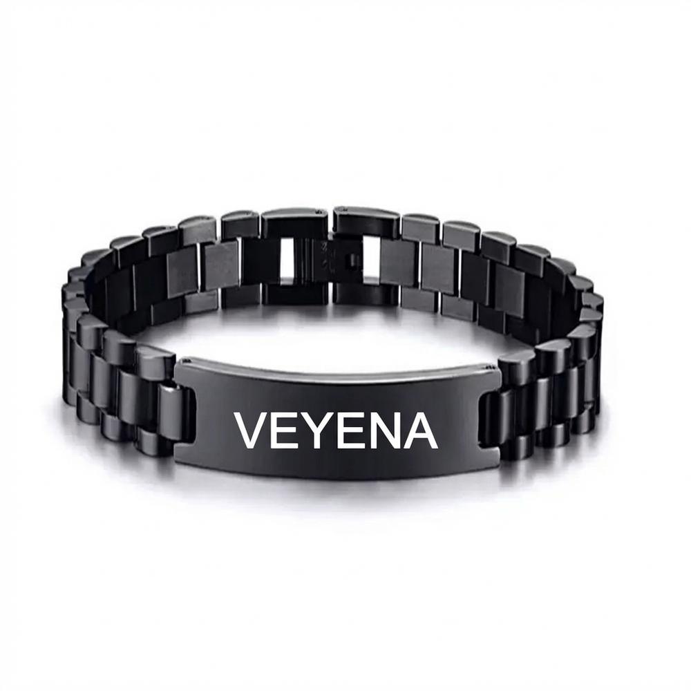VEYENA Personalized ID Link Bracelet for Men