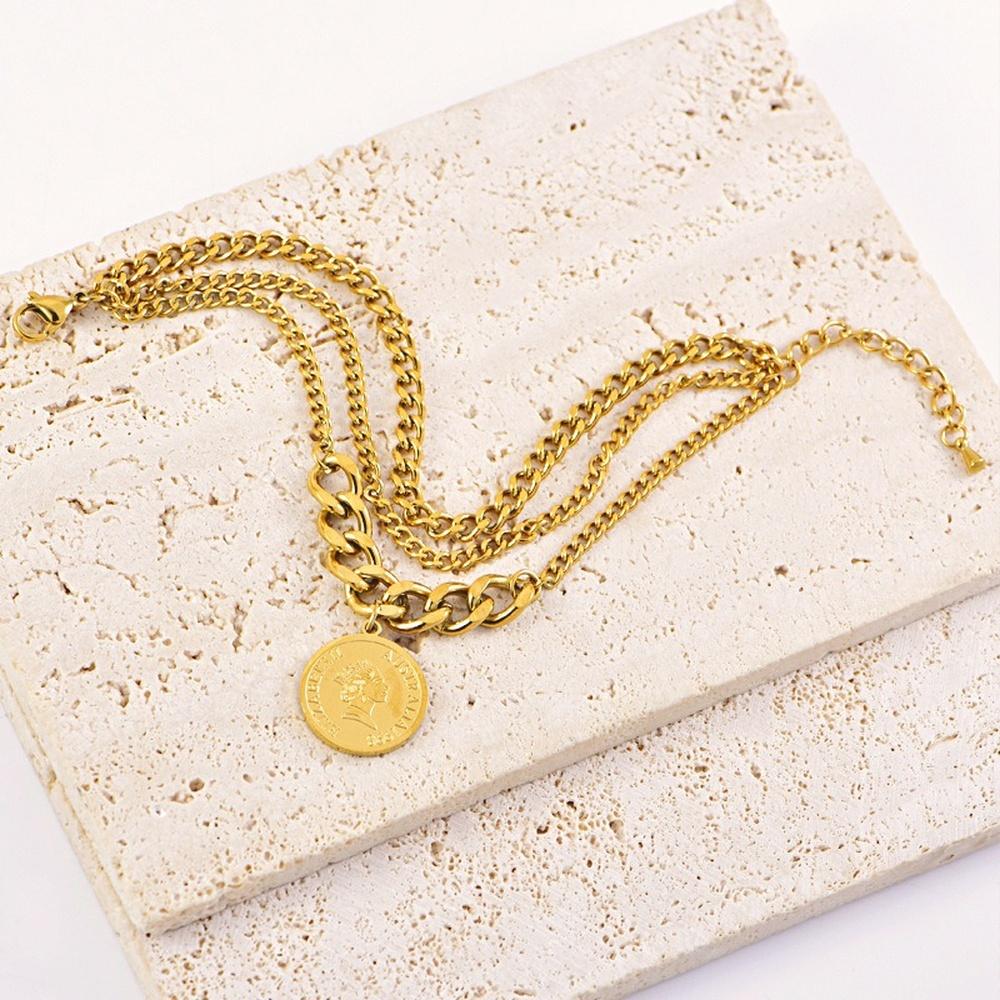 VEYENA Gold Layered Coin Chain Bracelet - Image 3