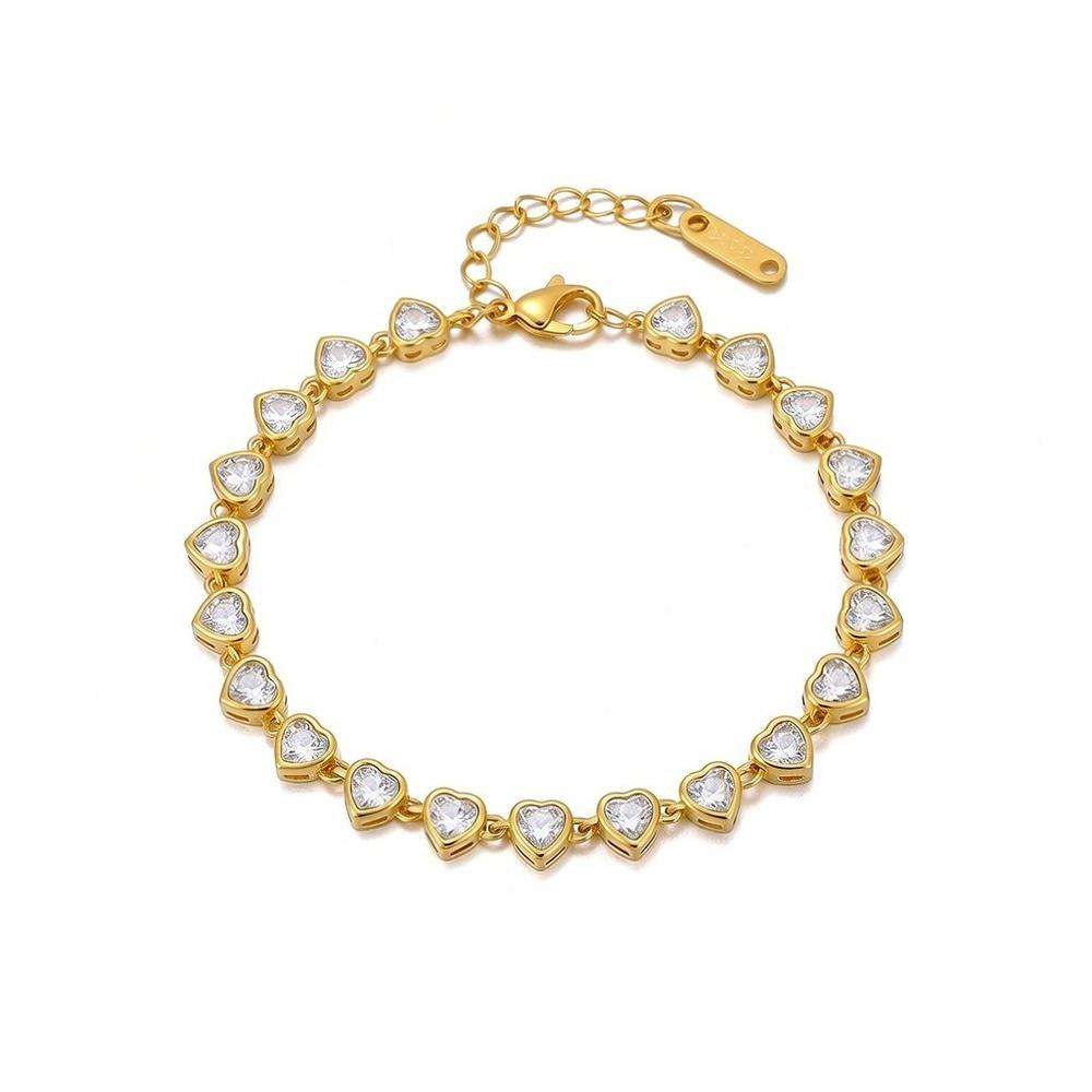 VEYENA Heart Bezel Zircon Bracelet - Full