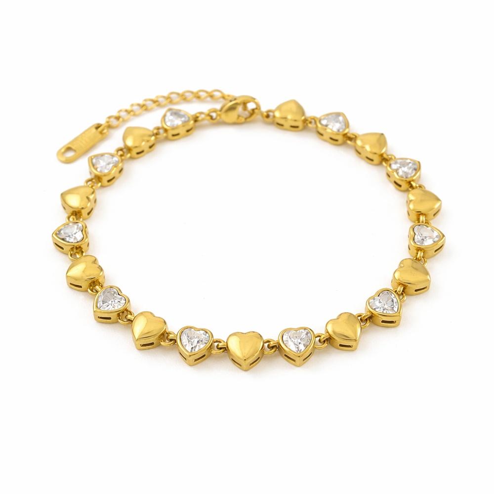 VEYENA Heart Bezel Zircon Bracelet