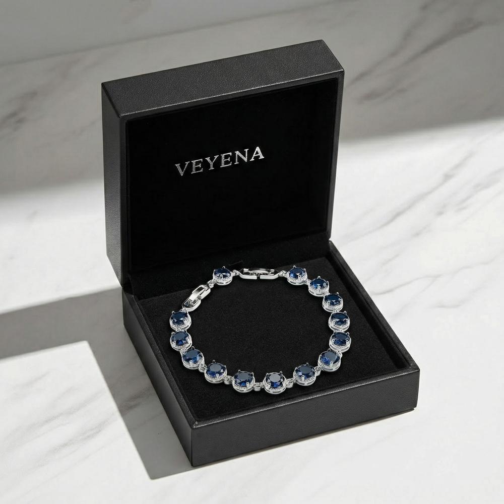 VEYENA Round Stone Link Bracelet - Image 6