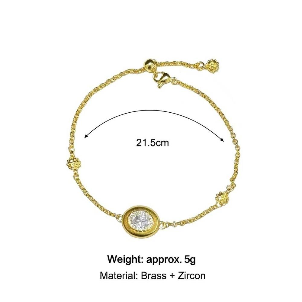 VEYENA Brushed Oval Zircon Bracelet - Image 5