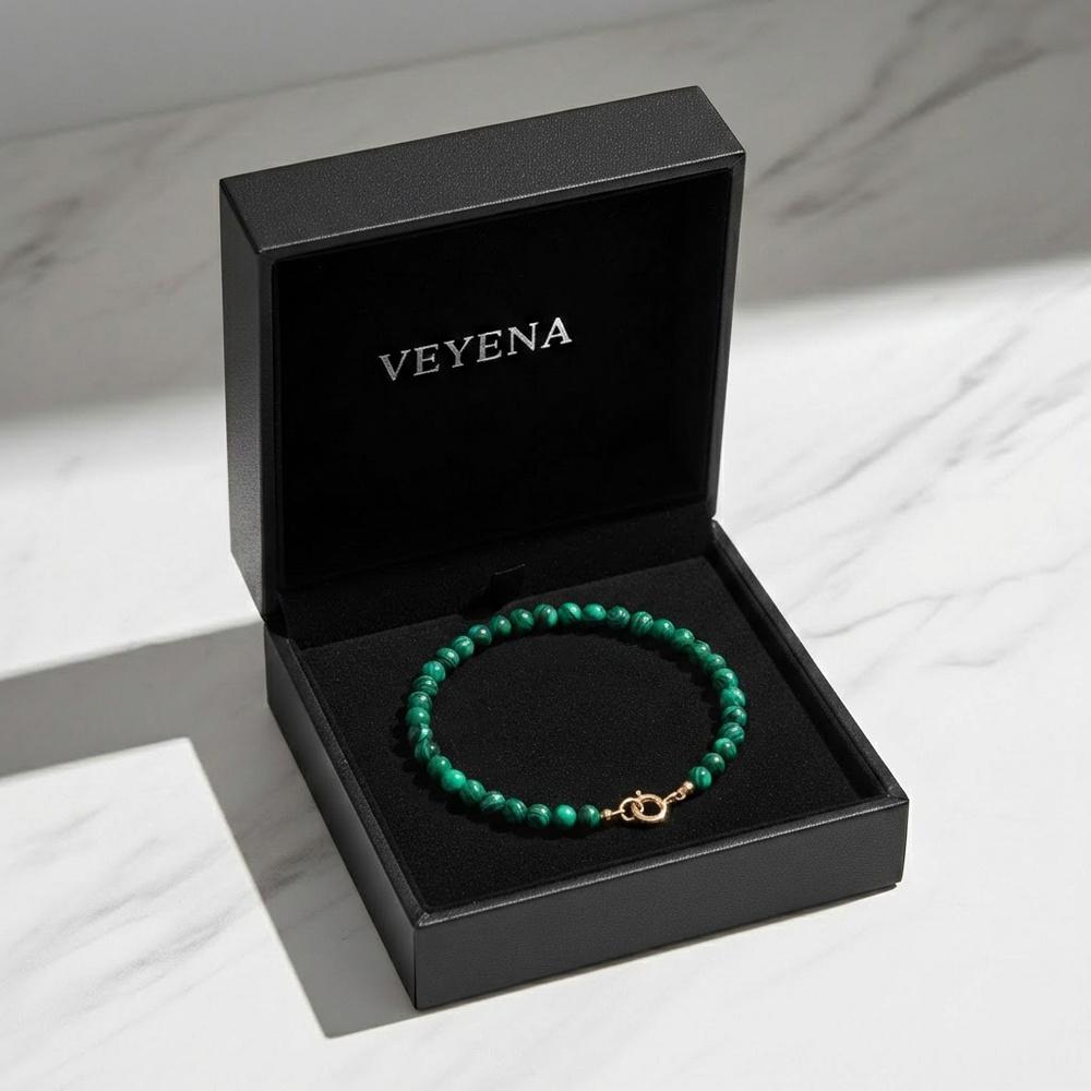 VEYENA 3mm Malachite Beaded Bracelet with Round or Faceted Finish - Image 6