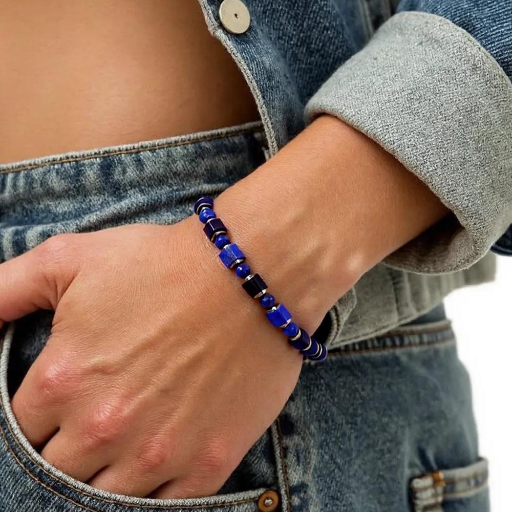 VEYENA Geometric Natural Stone Beaded Bracelet - Image 2