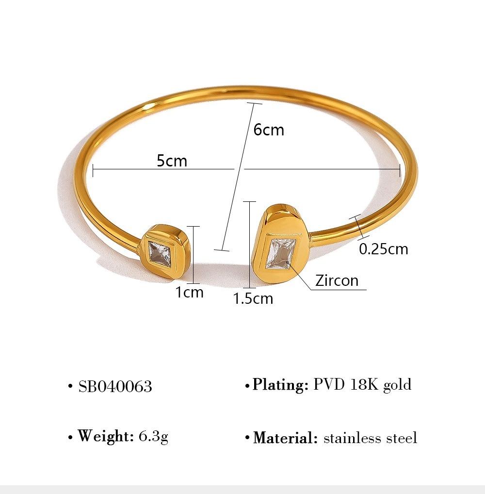 VEYENA Zircon Open Elastic Bangle - Image 4