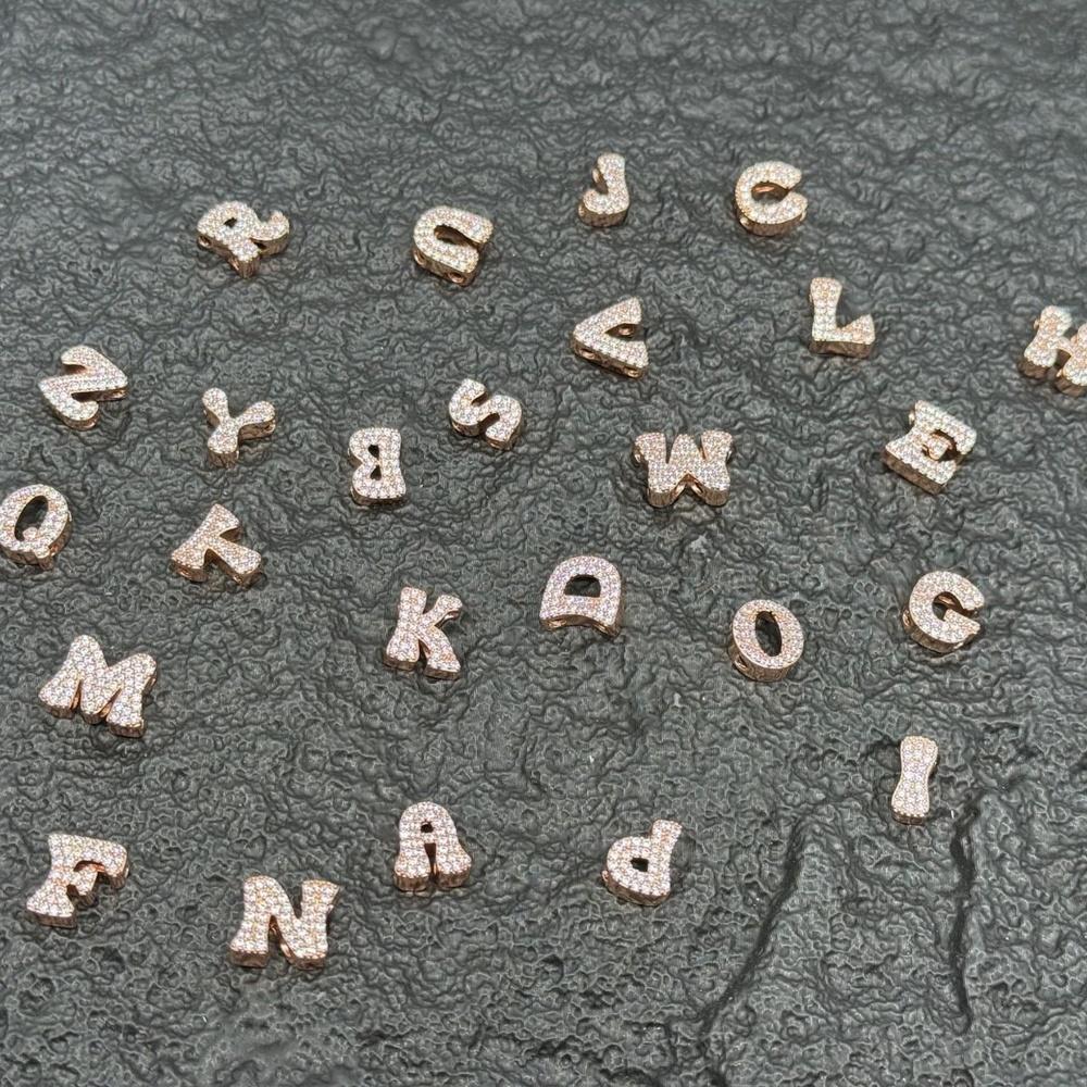 VEYENA Sparkling Custom Letter Double Chain Bracelet in Gold or Silver - Details