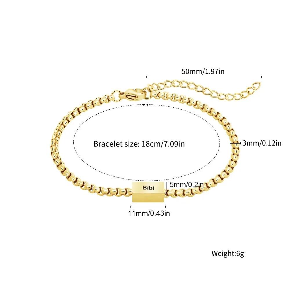 VEYENA Personalized Multi-Tag Box Chain Bracelet - Image 4